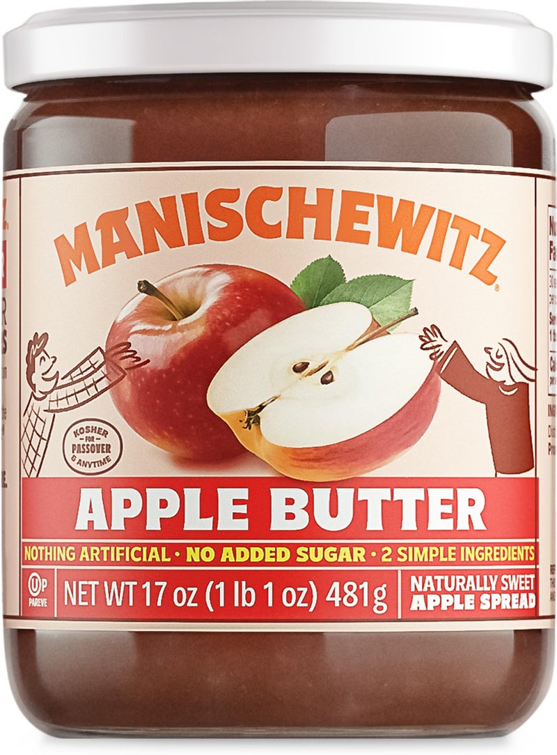 Manischewitz Apple Butter, 17oz | Smooth & Sweet Spread, Great for Sauces & Glazes, No Sugar Added - Image 1